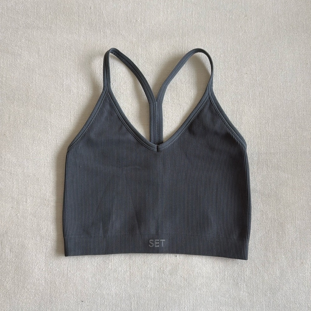 Set active ribbed V bra